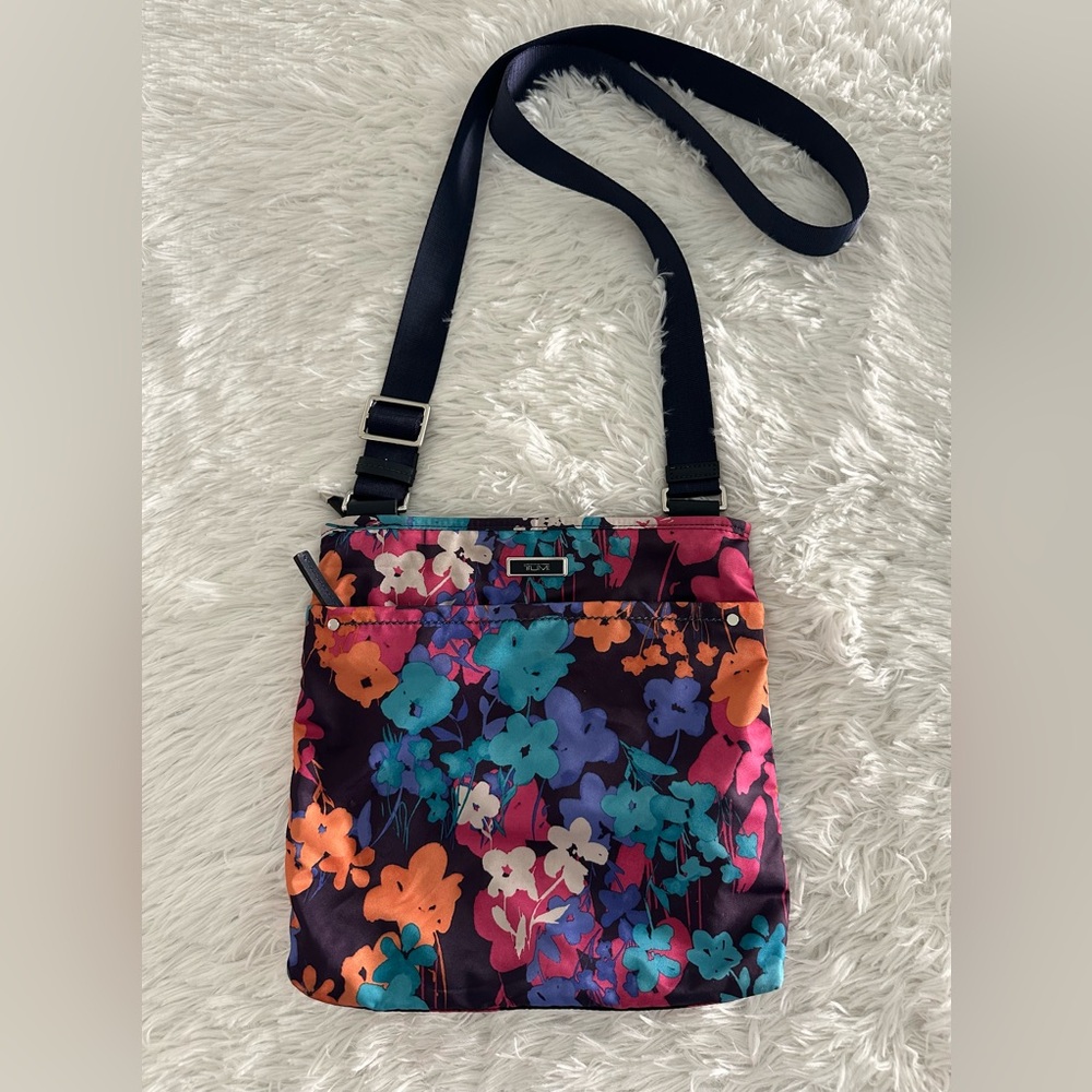 TUMI Floral Nylon‎ Messenger Crossbody Bag